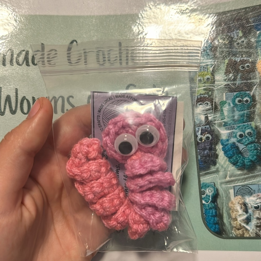 Handmade Crochet Worry Worm